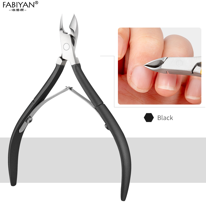 D-501 Edelstahl Nagel Kunst Häutchen Zangen Schere Haarschneidemaschine Cutter tot Haut Entferner Zange Manikübetreffend Werkzeug Fingernagel Trimmen: Schwarz