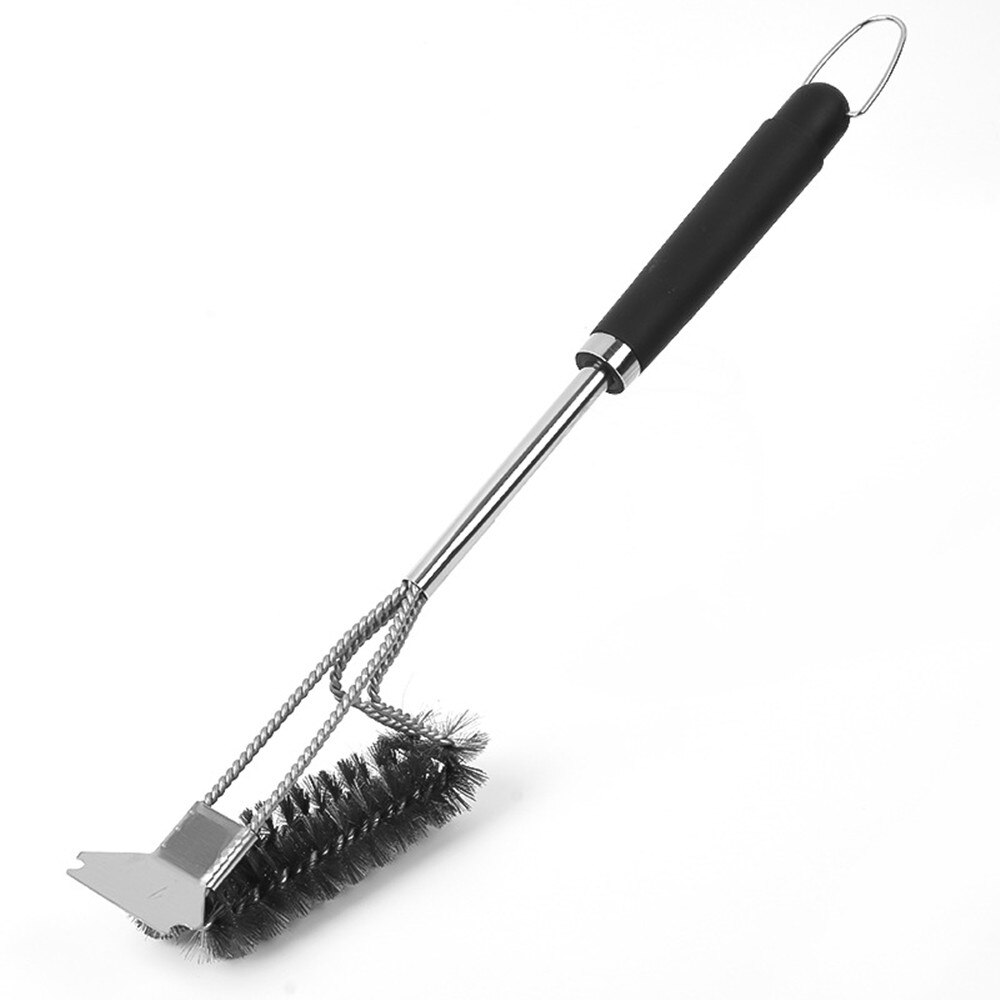 Barbecue Grill Brush Scraper Non-stick Long Handle Stainless Steel Wire BBQ Clean Tool Grills Cleaning Brush Kitchen Accessories
