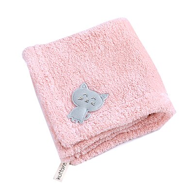Coral Fleece Handdoek Keuken Handdoek 1Pc 25*25Cm Zachte Extreme Comfort Vierkante Kat Patch Borduren Handdoeken roze Groen Grijs: Roze