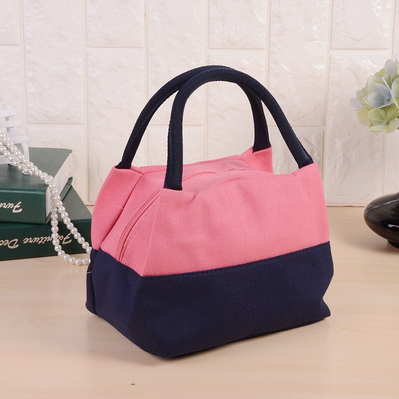 Casual Women's Bag Canvas Handtas Leuke Bento Box Tas Contrast Kleur Lunchbox Tas Stijl Luiertas
