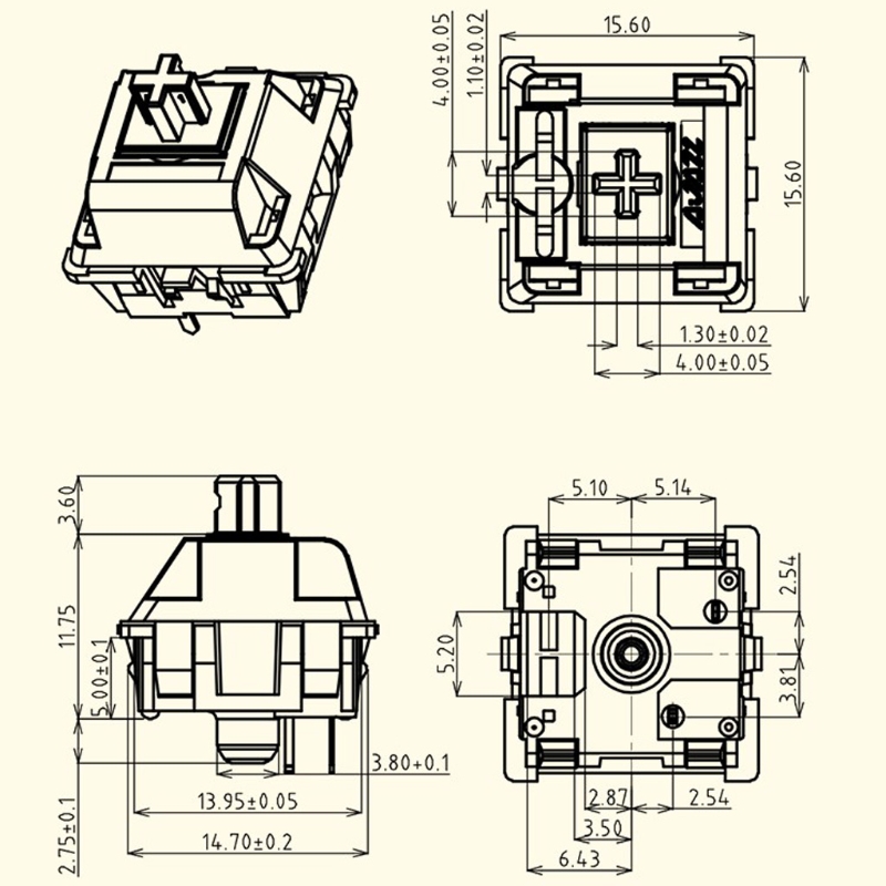 46PCS Banana Switch Lubricated Linear Switch for Mechanical Keyboard Pack 46 -Extras RGB Linear Switch