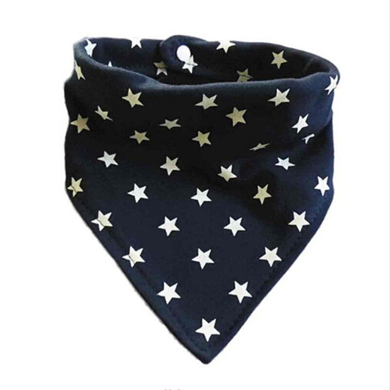 Baby Bibs Cartoon Saliva Towel Baby Care Stars Printing Children Triangle Fashoin Bib Child Cleaning Products: Navy