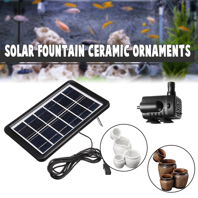 USB Solar Powered Garden Fountain Pump Kit Garden Pool Pond Water Feature Pump Solar Panel Waterfall Fountains Garden Decoration