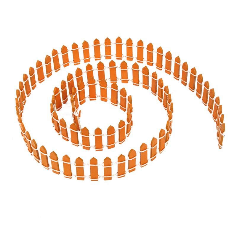 Wooden Mini Small Fence Barrier Craft Fence DIY Garden Kit Landscape Plant Flower Potted Decor Accessories: Orange