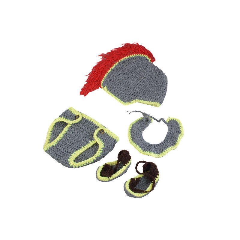 Kledingset voor kleine jongens met ridderpatroon, gehaakte babymuts en luier, pasgeboren fotografie, fotografische rekwisieten, babykleding voor een chique feest