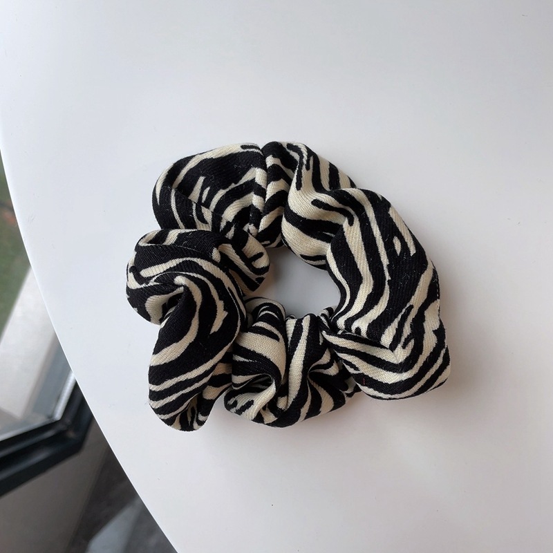 Elástico de cabelo de tecido de leopardo, faixas elásticas para cabelo, mulheres, meninas, veludo, ponto, zebra, rabo de cavalo, laços de cabelo, acessórios de moda para cabelo: Preto