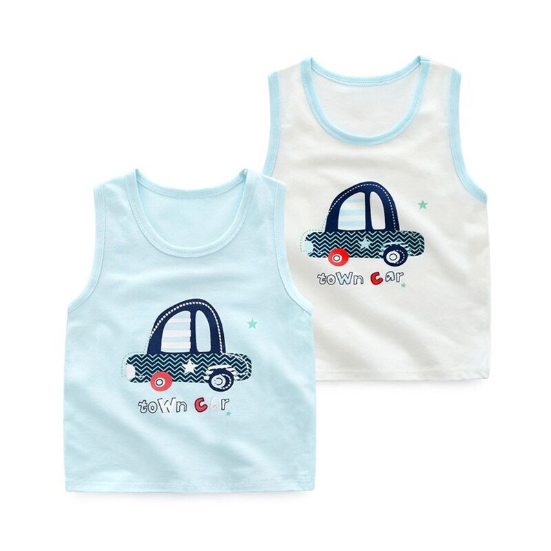 3 stk/parti gutter tank top baby bomull vest for gutter jenter tegneserie trykt ermeløse tank topper bomull undertøy barne vest klær