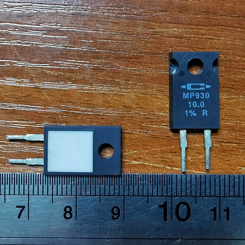 Resistencia no inductiva MP930, 10,0 ohmios, 1 por ciento 30 vatios, resistencias de película de potencia kool-pak, 10 Ohmios, 30 vatios, MP930, 10.0Ω, 1%