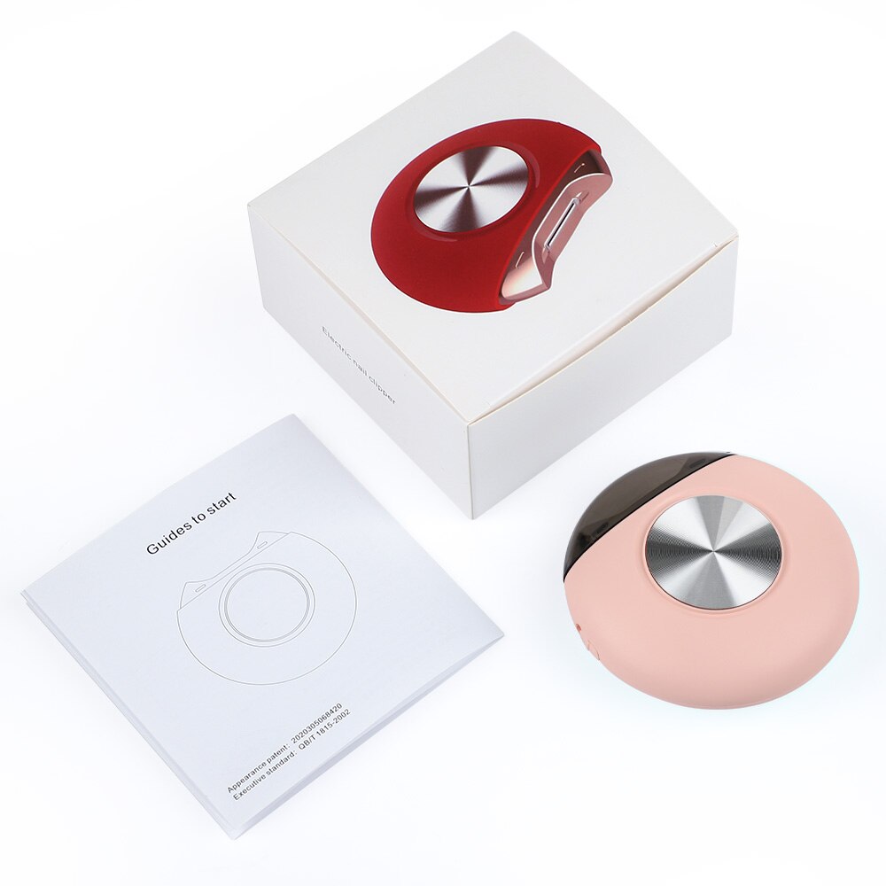 Electric Nail Clippers Trimmers Tools Polisher Toe Finger Nail Cutter Stainless Steel Machine Pedicure Manicure: Pink