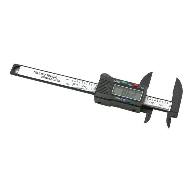 Digital Caliper, 100mm 4 inch LCD Digital Electronic Carbon Fiber Vernier Caliper Gauge Micrometer GOTD (Black): Default Title