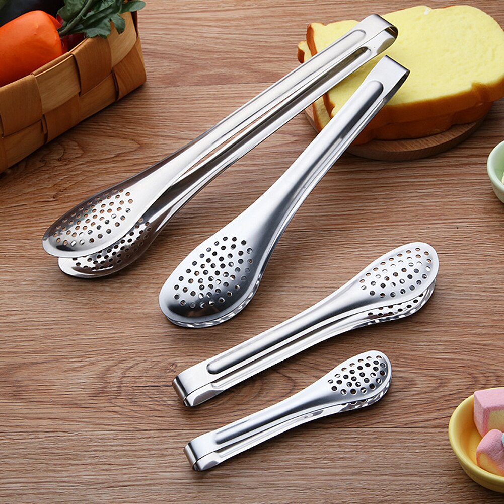 Stainless Steel Food Tongs Kitchen Utensils Buffet Cooking Tool Anti Heat Bread Clip Pastry Clamp Barbecue Kitchen Tongs Steel