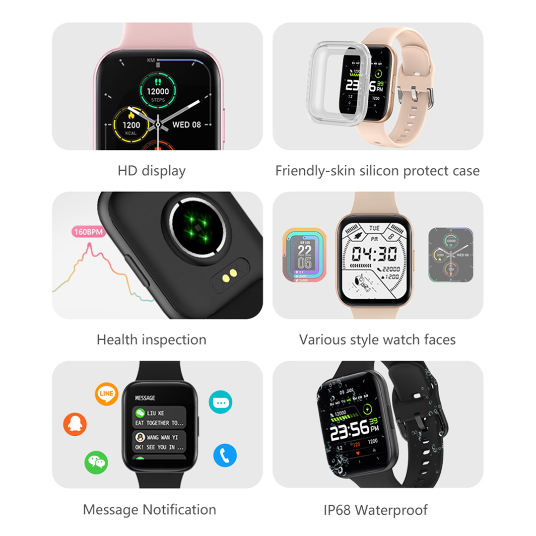 COLMI P8 SE Plus Clever Uhr Männer Herz Bewertung Tracker drücken Nachricht Anruf Erinnerung IP68 Wasserdichte Smartwatch für Android iOS telefon