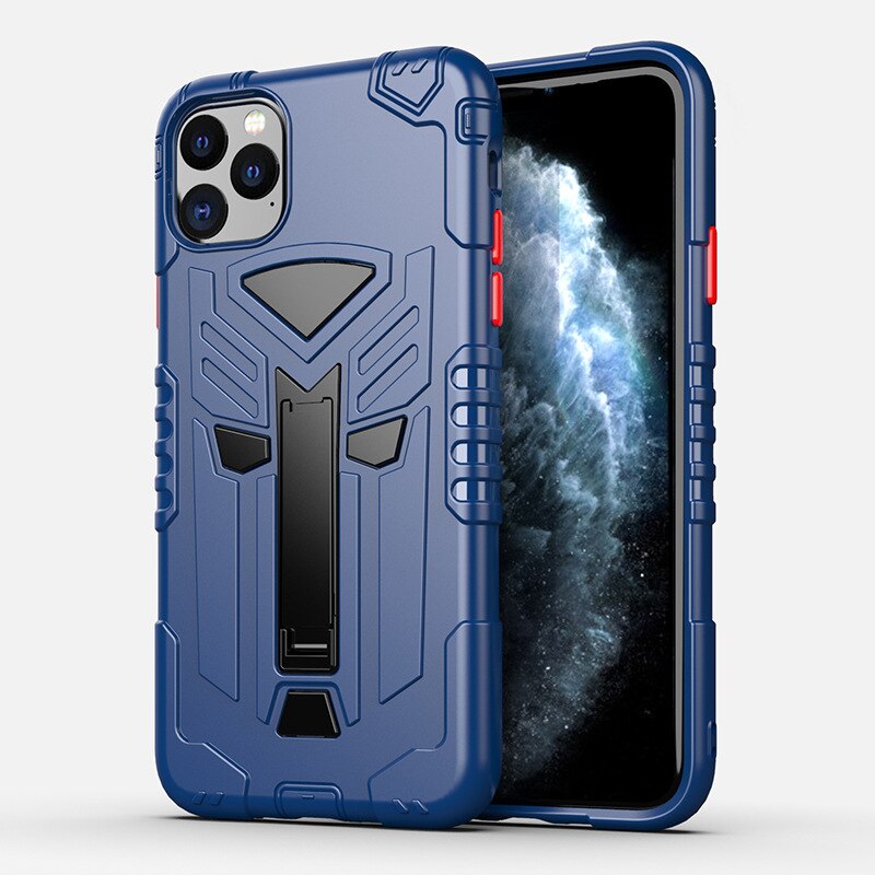 Geschikt Voor Apple Iphone 11 Pro Max 8 7 Plus Mobiele Telefoon Case Houder Beschermhoes Tpu + Pc Siliconen anti-Val Soft Shell