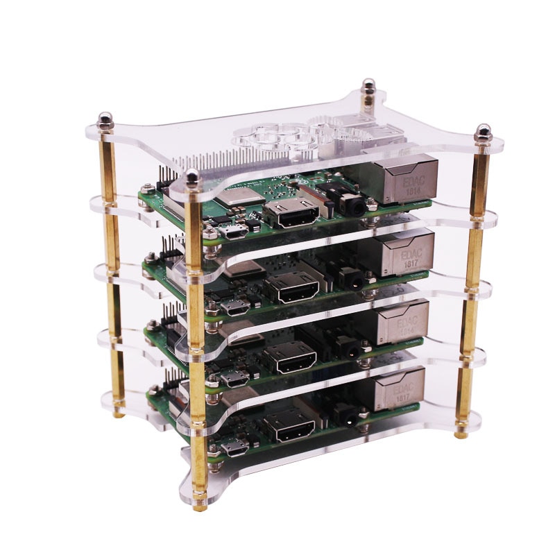 Raspberry Pi Acrylic Case - Stackable Multi-Layer Enclosure for Raspberry Pi 4, 3B+, 3B