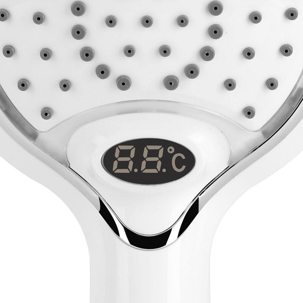 Automatisk led lys brusehoved 3 farve led håndholdt badeværelse digital temperatur display romantisk lys bærbar vandbesparende