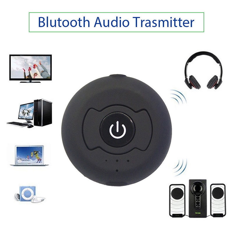 Black CSR 4.0 Dual Bluetooth Audio Transmitter Multi-point Bluetooth 4.0 Audio Transmitter Wireless Adapter for AV TV DVD