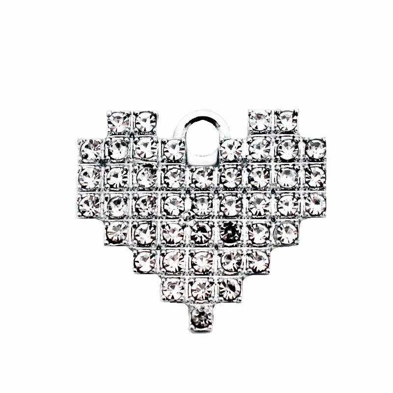 10pcs/lot heart crystal Dangle Charms Pendant charms Lobster Clasp Hanging For Necklace Charm Bracelet jewelry: 1