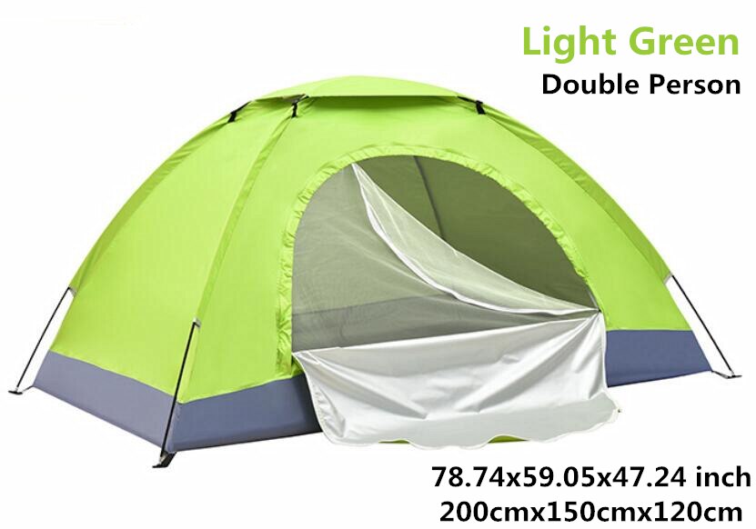 Tiendas de campaña al aire libre Camping impermeable portátil tienda de campaña anti-UV 2 Persona sombra de sol ultraligero tienda 200x120x110cm: Green-2 Person