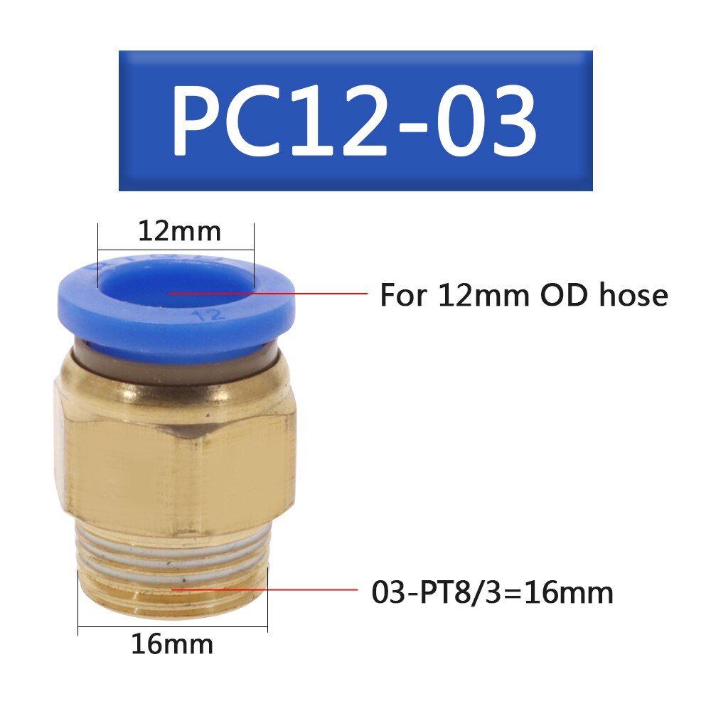 50Pcs Pneumatic Fitting Tube Connector Fittings Air Quick Water Pipe Push In Hose Quick Couping PC4-01 PC6-02 PC8-02: 50Pcs-PC12-03