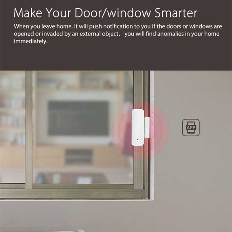 Détecteur intelligent d&#39;ouverture/fermeture de porte, wi-fi, Tuya, Compatible avec Alexa, Google Home, IFTTT, application Tuya