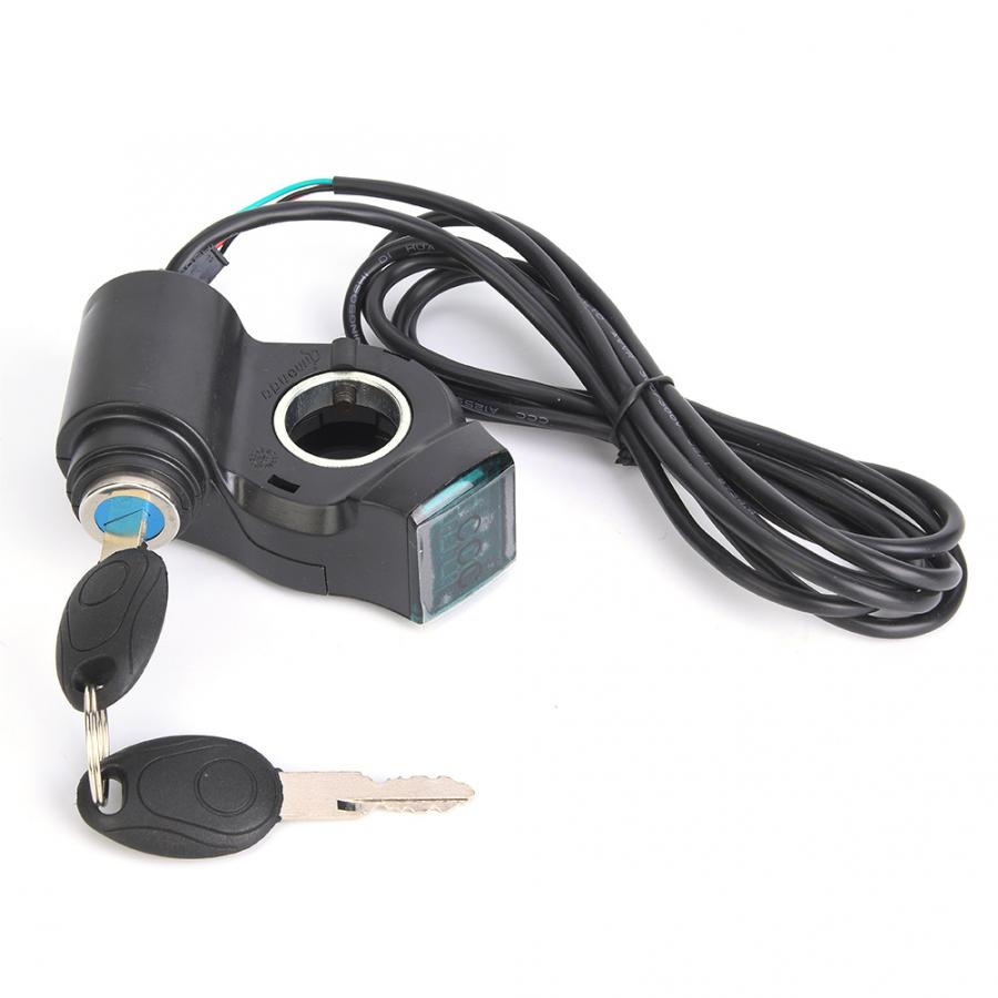 E-bike thumb throttle digitalt batteri spænding display switch power with key lock electric bike twist gas tilbehør