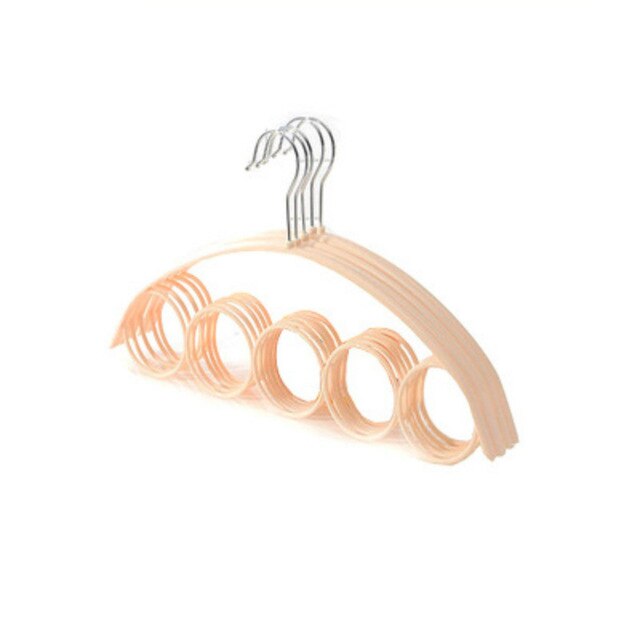 5 håls ringlåshållare förvaringsställ för garderob garderob krok halsduk wraps hängare ringband bälten halsdukar arrangör 1pc: Beige