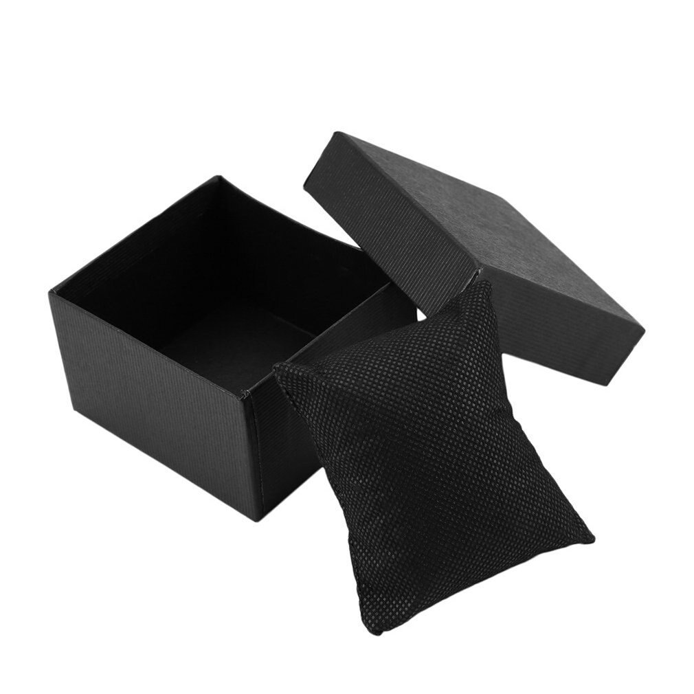 High-End Box Van Horloge Opslag Sieraden Opbergdoos Verpakking Boxsolid Kleur Doos Neutraal Papier Box Armband Armband Sieraden opslag: Black