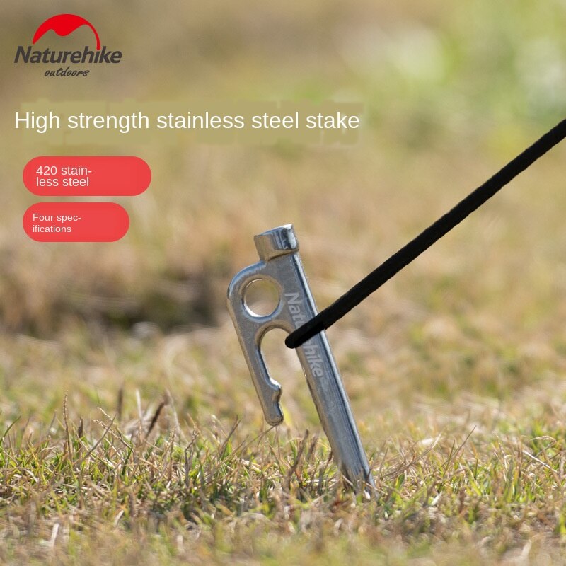 Naturehike Stainless Steel Pegs Garden Tent Stake Large Awning Tent Stake High Strength Camping Stake Outdoor Gear Accessories
