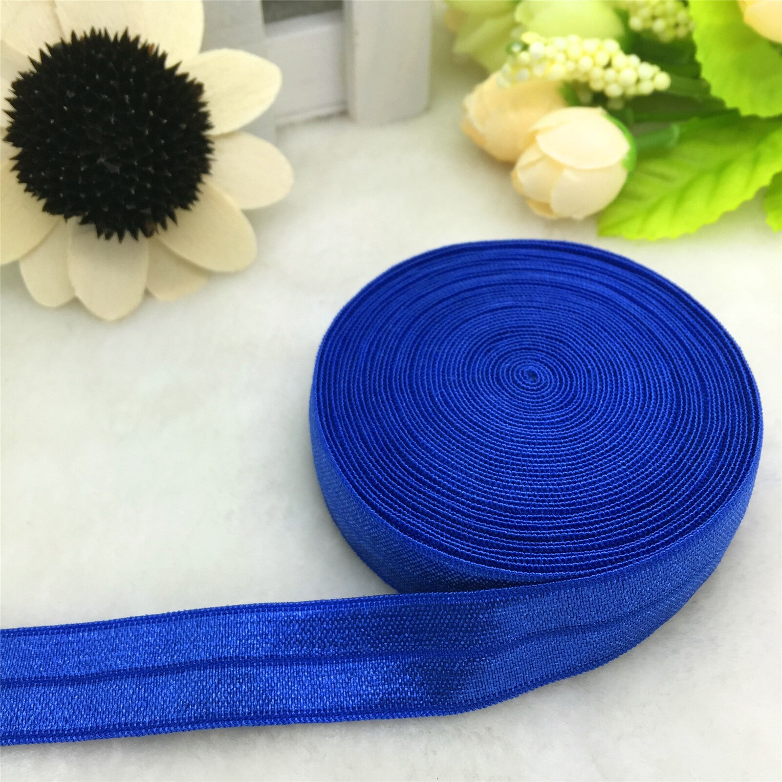5 Yards 5/8 "15 MM Multirole Foldover Elastische Spandex Satijn Band Elastiekjes: Blue