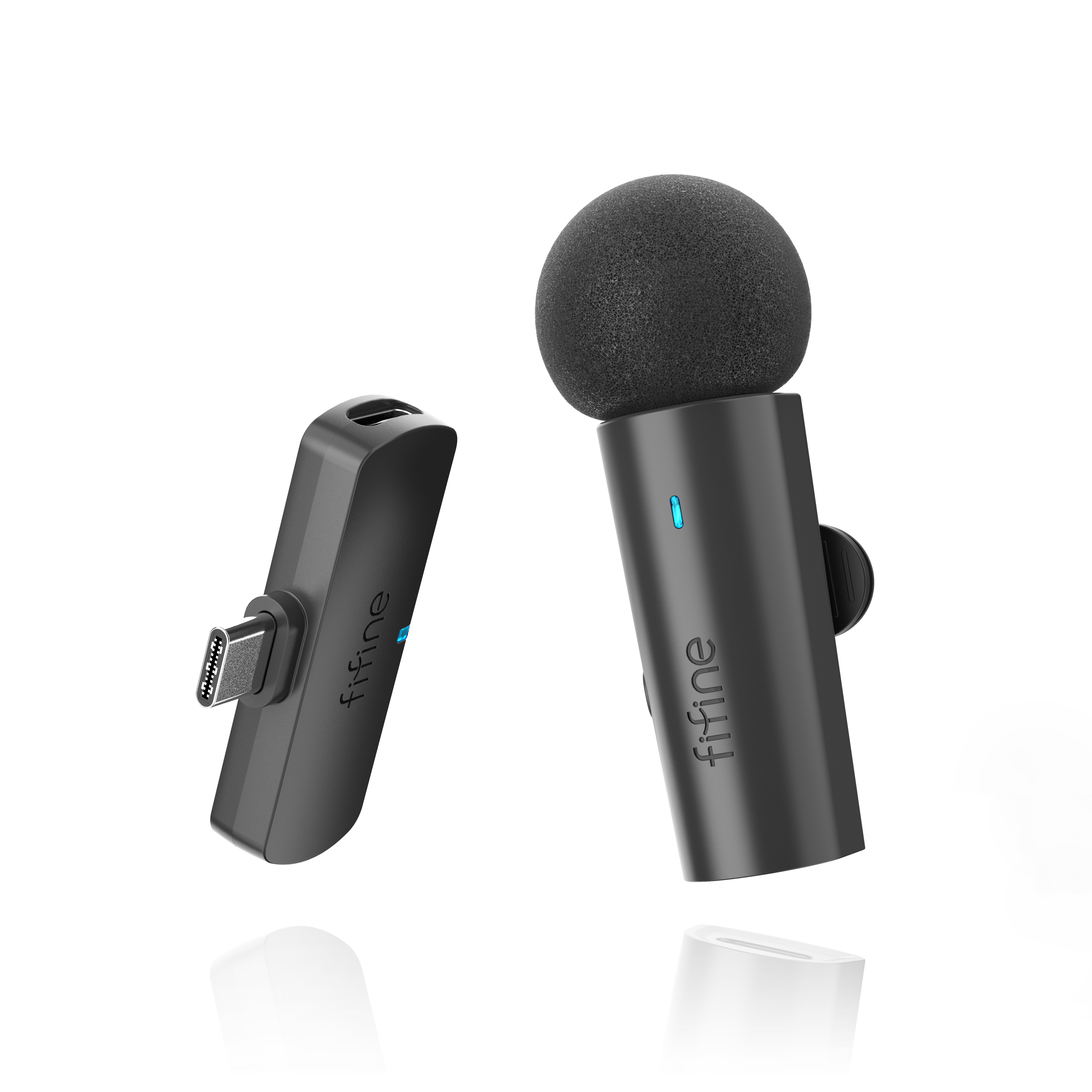 Microfone de gravação de lapela sem fio FIFINE, mini microfone tipo C para celular/tablet/laptop, fluxos ao vivo/vlog/interview-M6