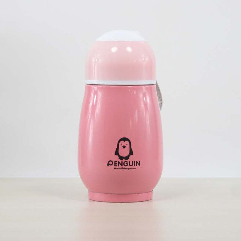 Stainless Steel Thermos Premium Travel Rabbit Coffee Cups BPA Free Thermos Mug for Tea Cute Kids Water Bottle Garrafa Termica: Penguin Pink