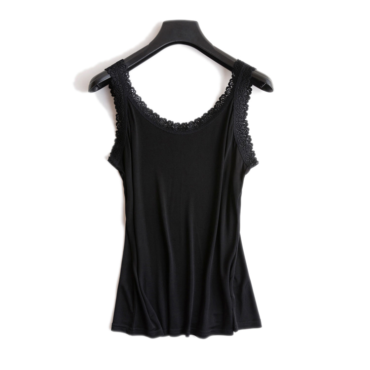 Women silk camis 50% Natural silk and lace camisoles Bottoming shirt Black White Pink TOP