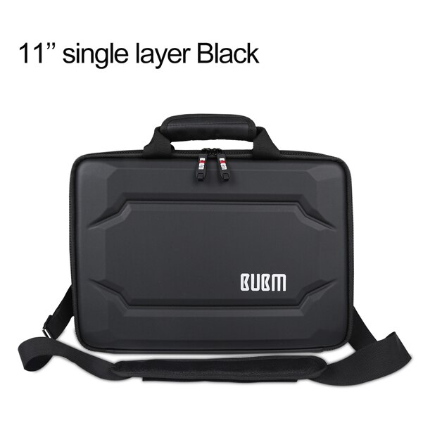 BUBM EVA hard Laptop Tas, Messenger Bag Travel Mouwen Organiseer Case voor Elektronica Accessoires, houden tot 11/13 Inch Notebook: 11Single layer Black