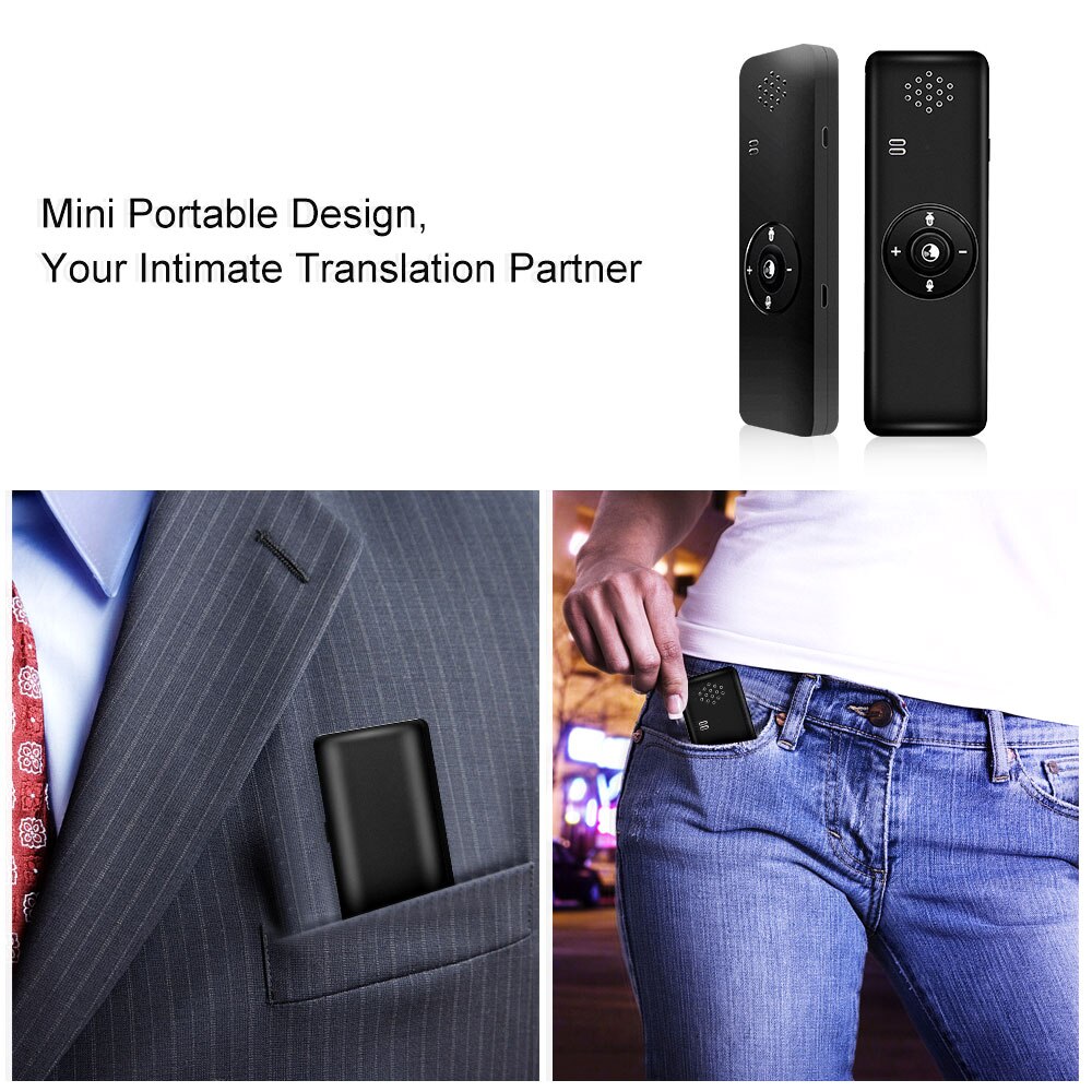 Wireless Bluetooth Photo translation Smart speech real-time Voice T11 Translator Multi-Languages Black