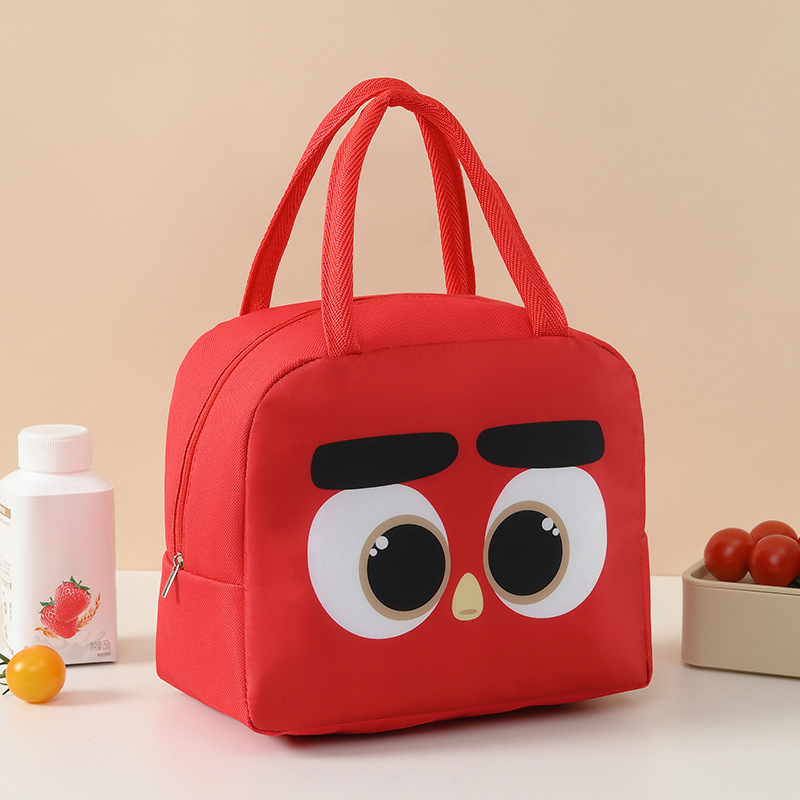Cartoon Lunch Bag Portable Cute Pet Lunch Bag Oxford Cloth Thickened Insulation Bag Fresh Handheld Ice Pack Lunch Box Bag: WHITE