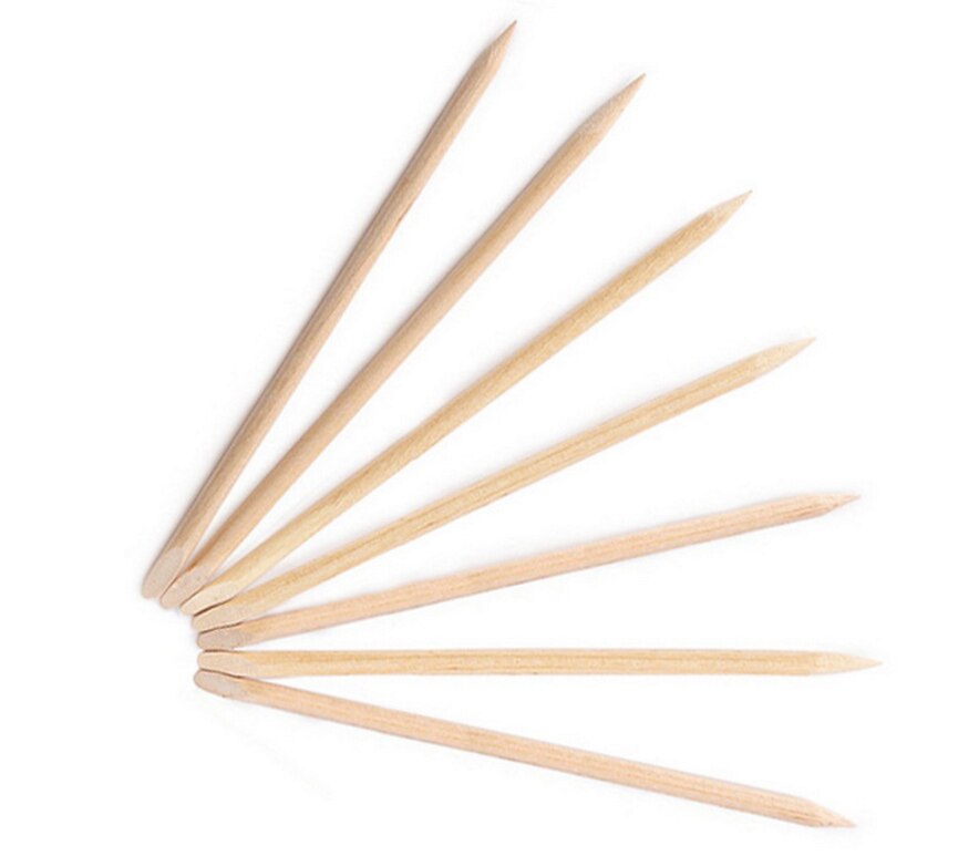 5 stuks nagelkunst oranje houten stokjes voor nagelkunst nagelriemduwer remover pedicure manicure tool mooi