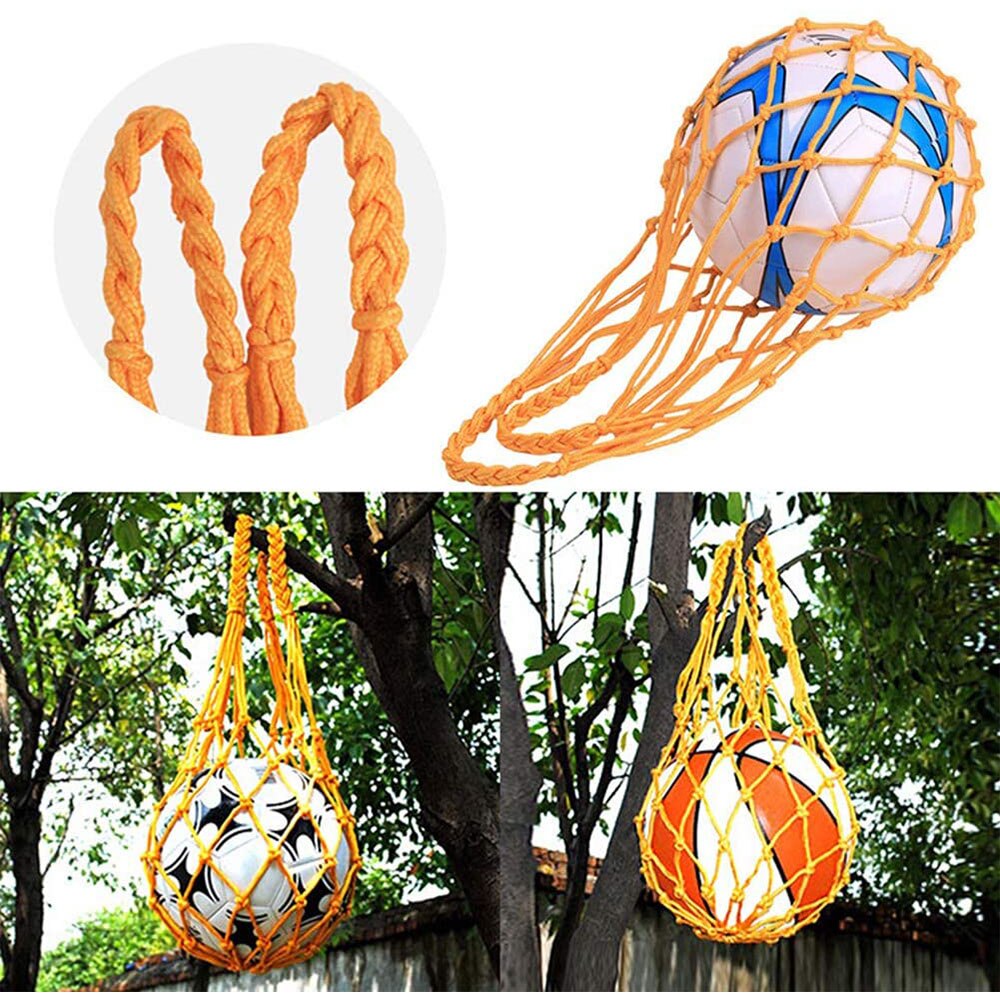 Basketball nettaske fodbold fodbold mesh opbevaring sportsboldholder nylon bæretaske holdbar enkelt boldholder