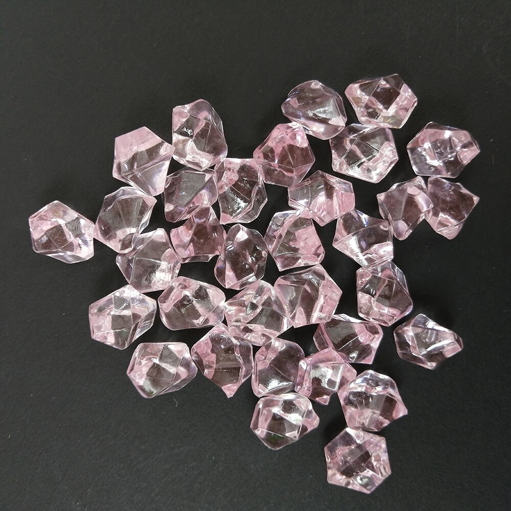 Camal 200 stuks/zak 11 x 14mm aquarium acryl stenen kristal ijsblokjes decoratie vaasvuller kiezel aquarium huis ornament landschap: Lichtroze