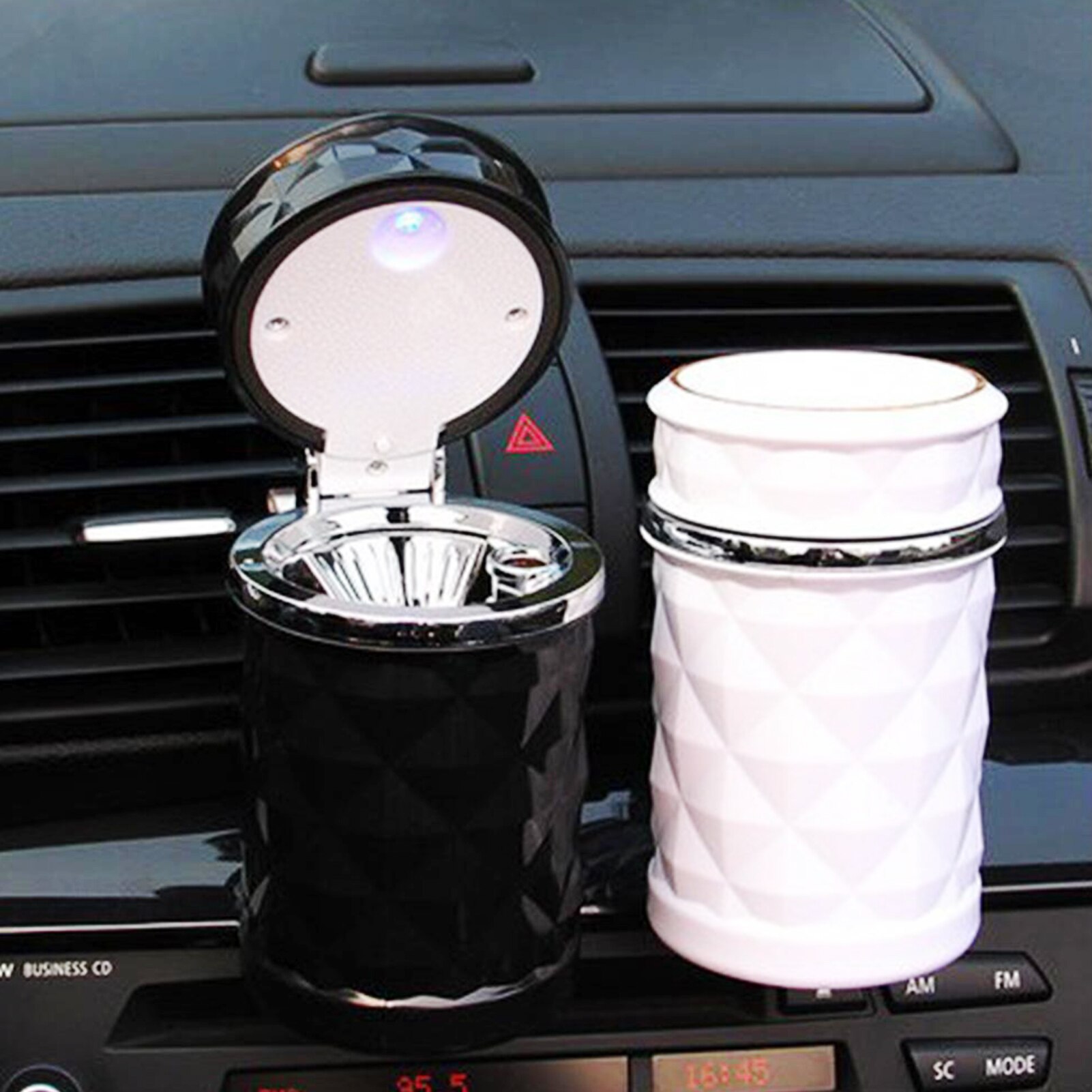Cenicero portátil para coche, soporte de cilindro con indicador LED, suministros para coche, Universal, accesorios de estilismo para coche, Interior, 1 ud.