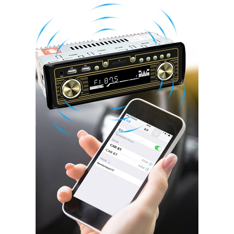 Autoradio Retro One Din Car Radio Car Audio Bluetooth MP3 Player Bluetooth Cellphone Handfree USB/TF Car Stereo Radio