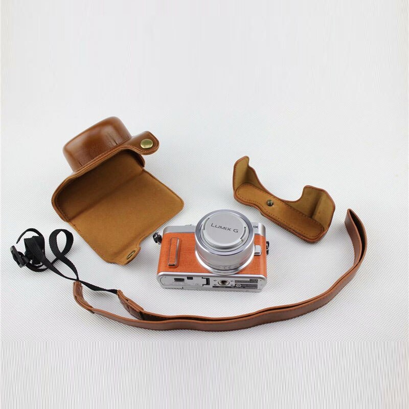 PU Camera Leather Case Cover Voor Panasonic Lumix DC-GF10 GF9 GF8 GF7 GX900 GX950 GX850 GX800 Camera Tas Met Schouder band