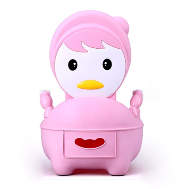 Grappig Pinguïn Baby Potje Voor Kinderen Plastic baby potties Mooie voor kinderen Voor Gratis Potje Borstel: Roze