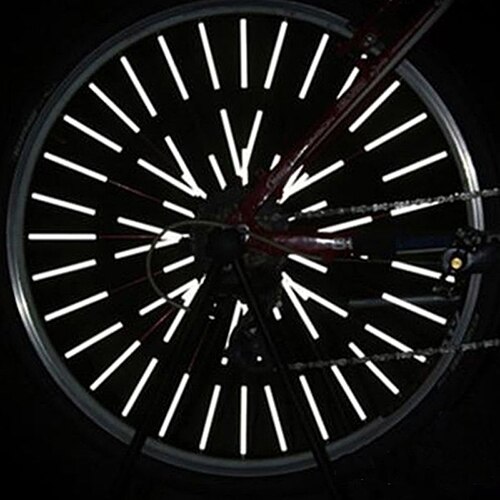 12Pcs Fiets Velg Spoke Waarschuwing Licht Reflecterende Strip Reflectoren
