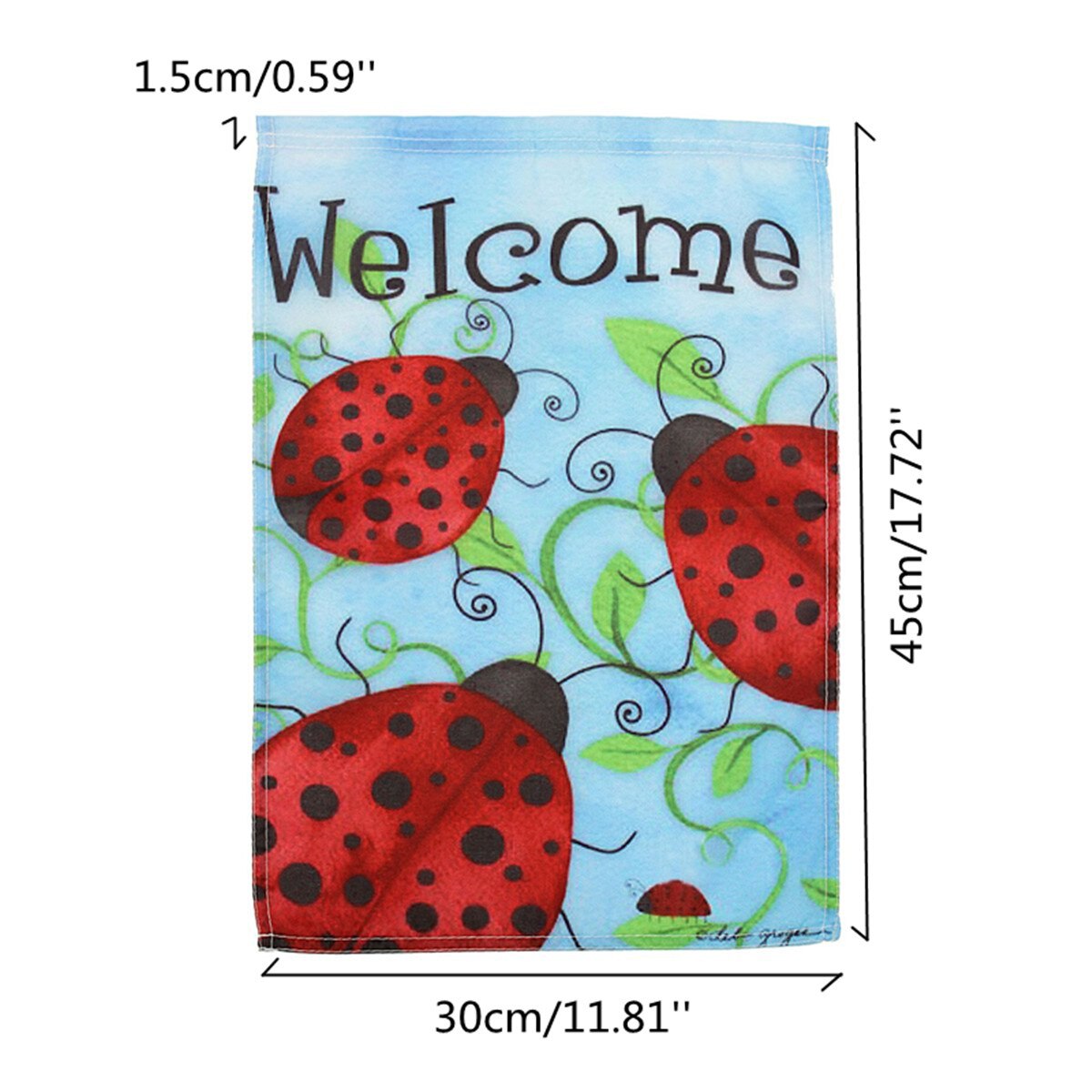 45X30cm Ladybirds Welcome Flags Garden Yard Banner Christmas Display House Indoor Outdoor Decoration