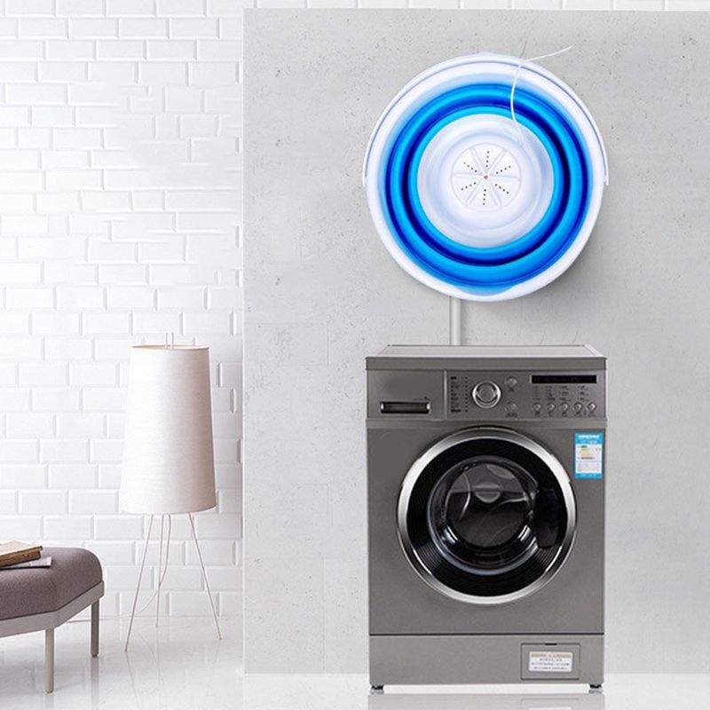 Foldbar mini vaskemaskine roterende ultralydsturbiner vaskemaskine usb opladning