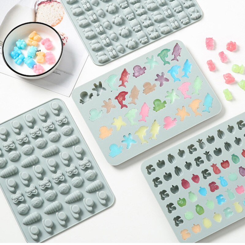 Molde de gomitas de silicona para cubitos de hielo, para hornear gelatina y dulces, resistente a altas temperaturas, DIY, molde para gelatina y hielo