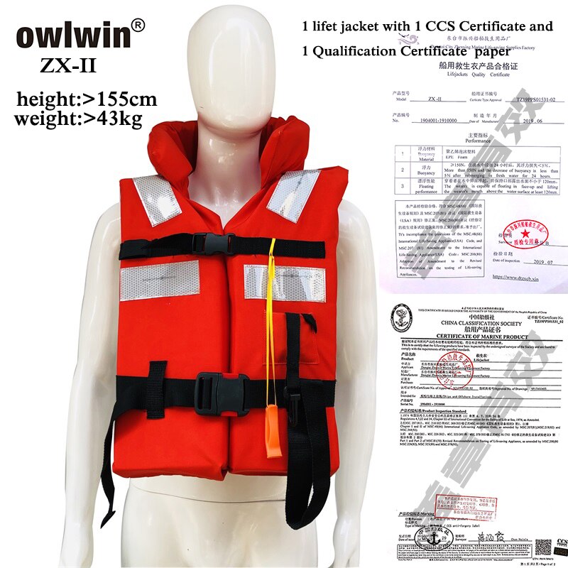 Owlwin redningsvest skibsinspektion ccs til skibstype redningsvest redningsvest kystredningshold: Zx-ii