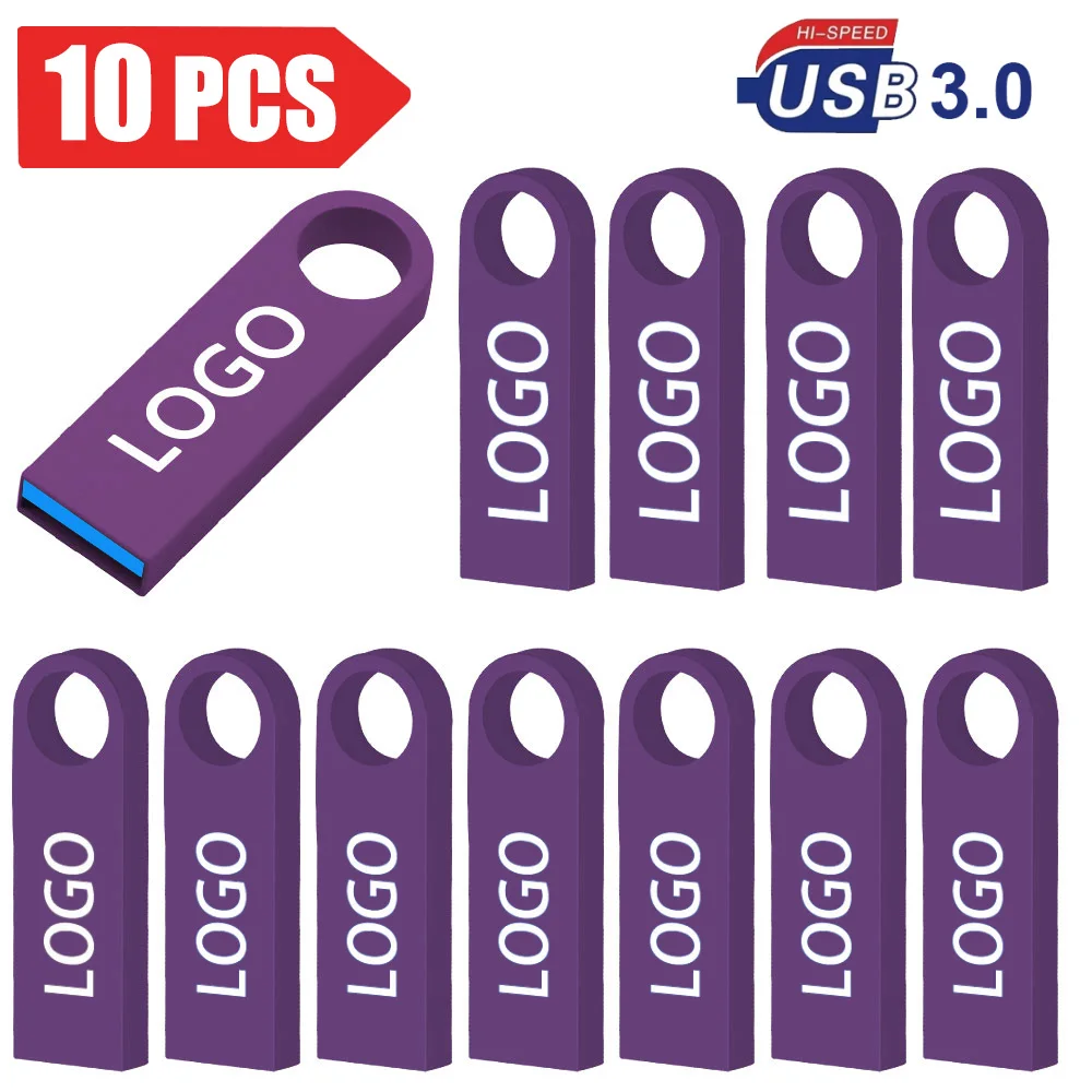 10/ 20/50 Pcs/lot Free Logo metal USB 3. 0Flash Drive 64GB 32GB memory Flash USB Stick 16GB 8GB pen drive PenDrive U Disk: Pink / 16GB