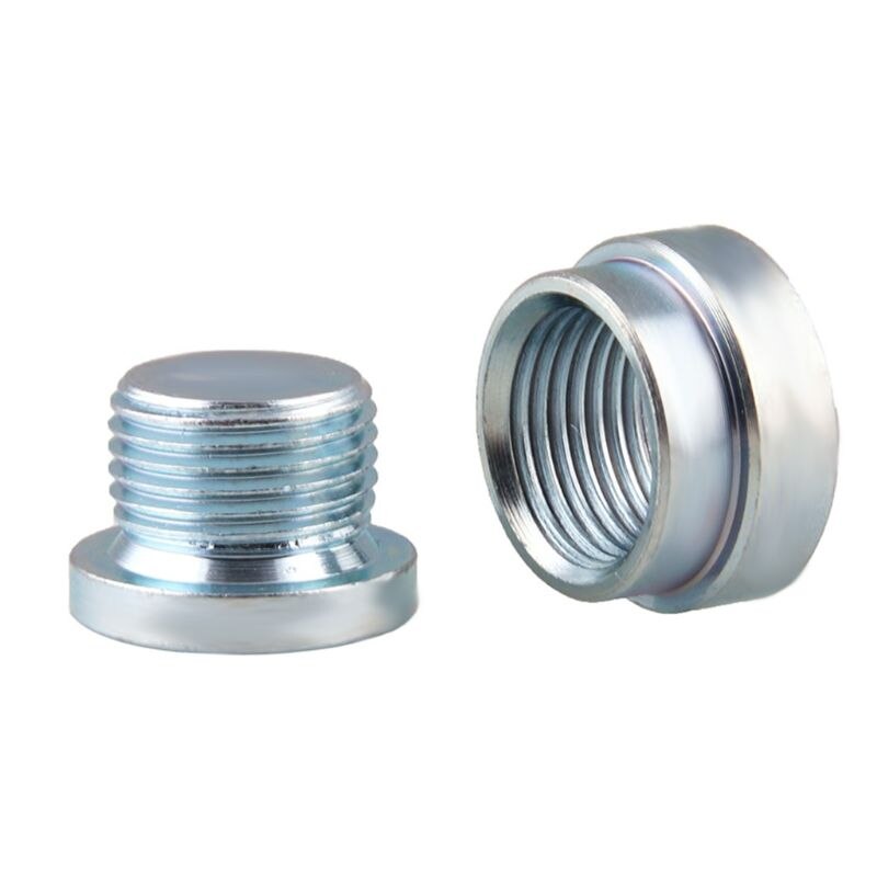 2PCS/Set O2 Oxygen Sensor Weld On Bung & Plug Wideband Nut & Cap Kit Stepped Nut Adapter