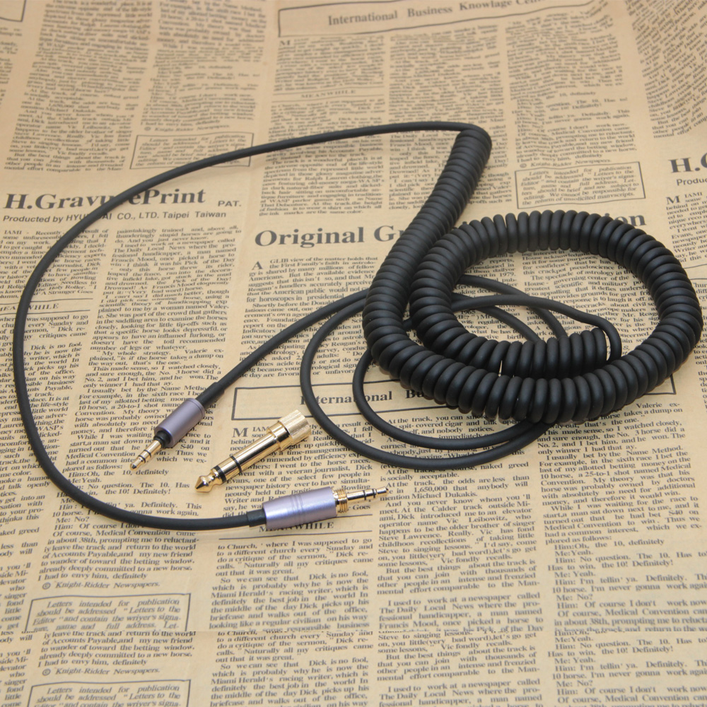 Poyatu ATH-M50xBT Cable en espiral de alivio de resorte para Audio-Technica ATH-M50xBT2 M50xBT ATH-SR50BT Cables para auriculares Cable